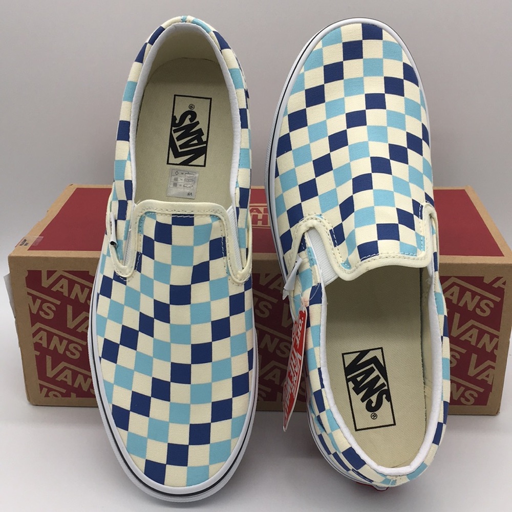 •Vans Classic Slip-On Checkerboard Blue Topaz wmns - Picture 10 of 16